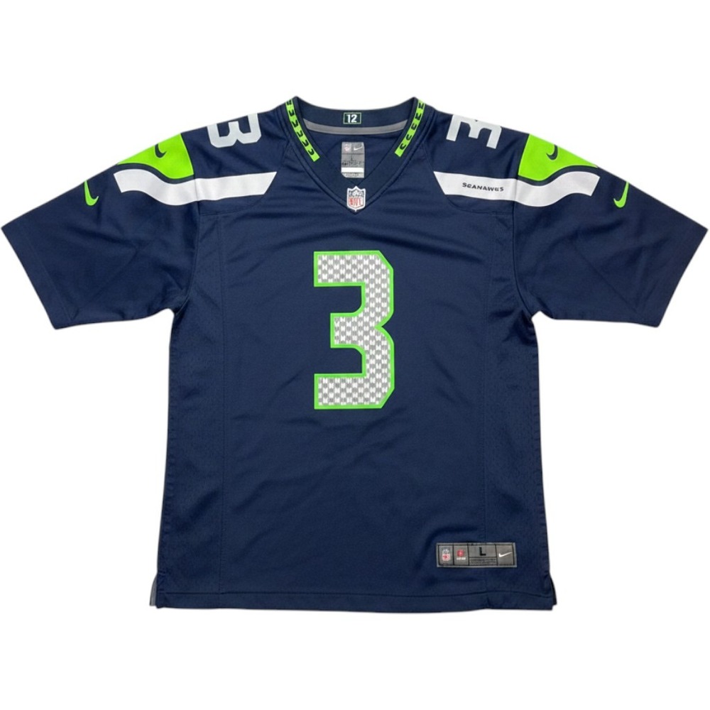 Nike Seattle Seahawks Russell Wilson 3 Jersey Youth Large 14/16 Navy Blue NFL